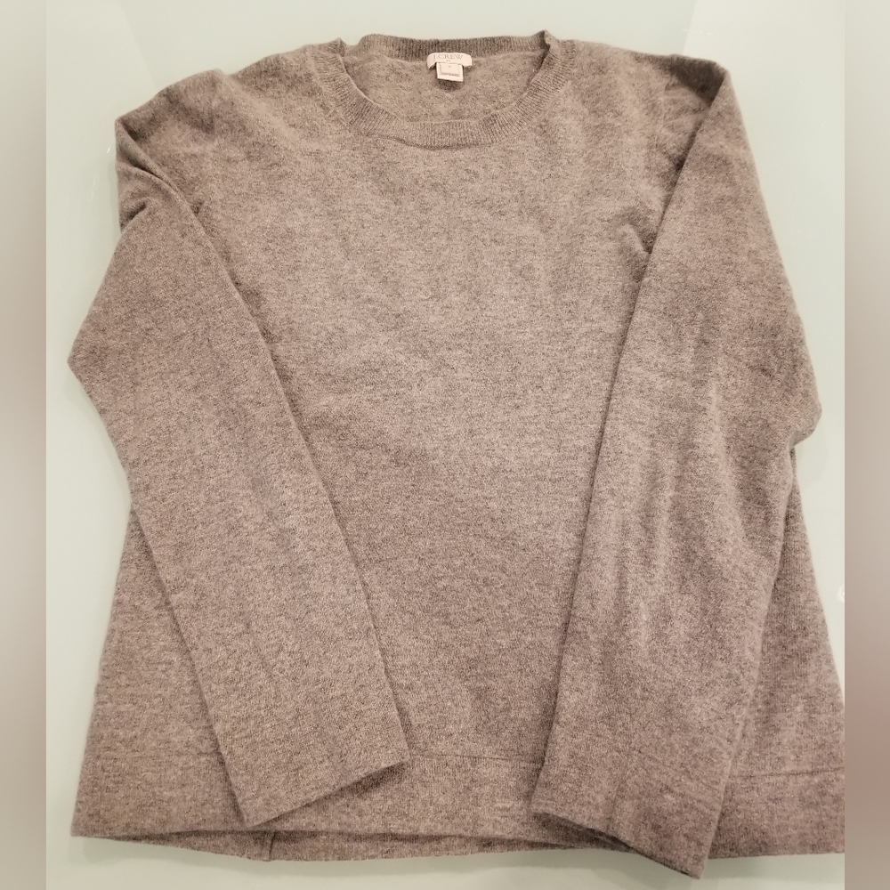 J Crew size medium gray wool/cotton blend sweater